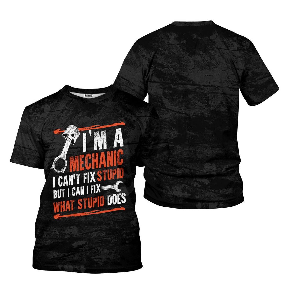 Blisscorners Funny Vintage Mechanic Shirt I'm A Mechanic I Can't FIX Stupid Black Unisex T Shirt