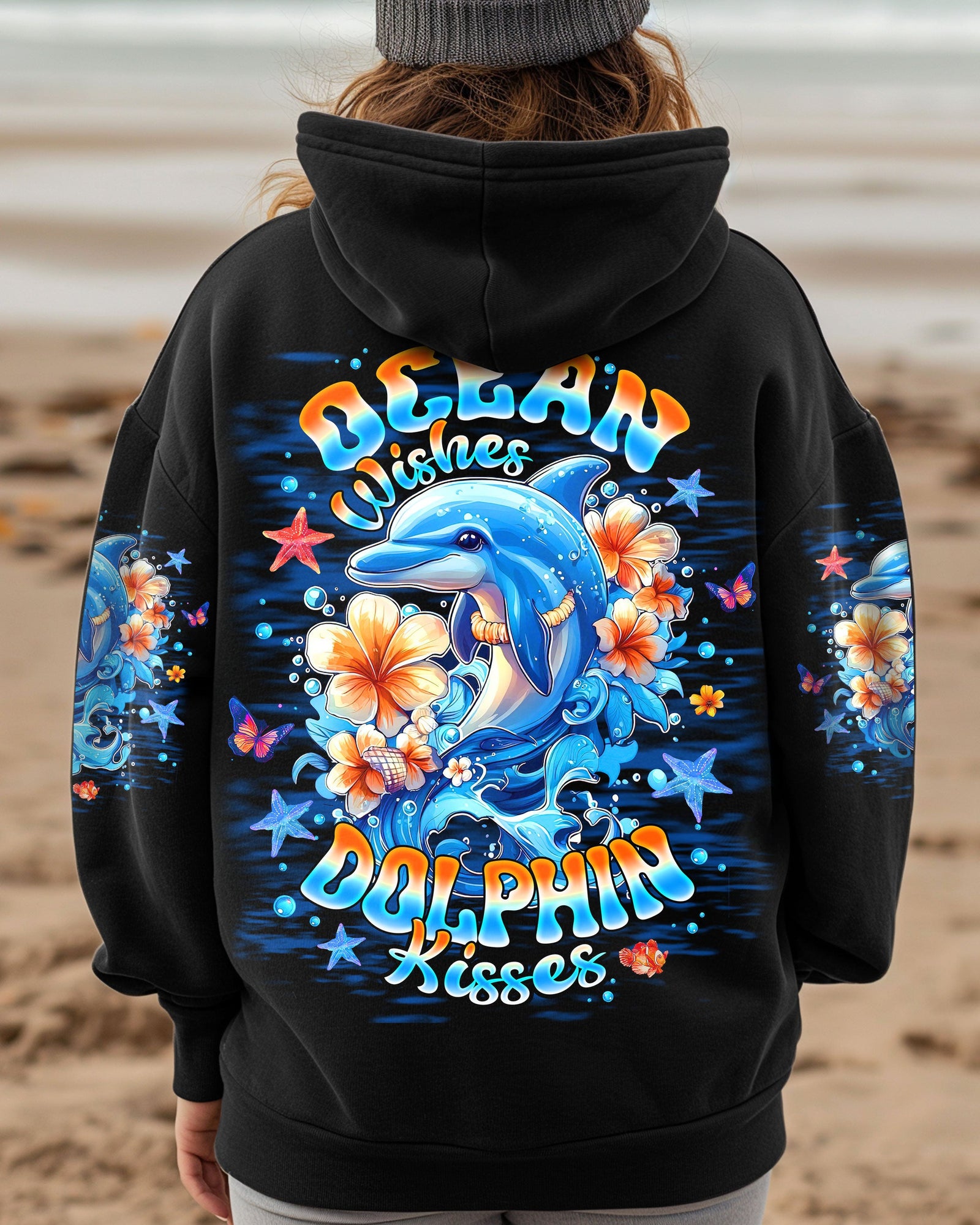 BLISSCORNERS OCEAN WISHES DOLPHIN KISSES ALL OVER PRINT