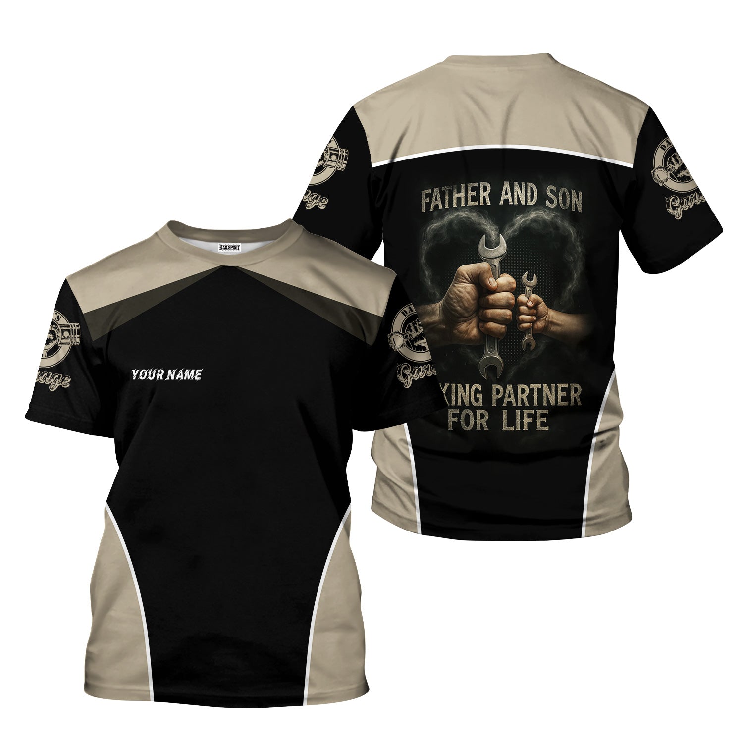 Blisscorners Personalized Mechanic Shirt, Father And Son Fixing Partner For Life, Gift For Men