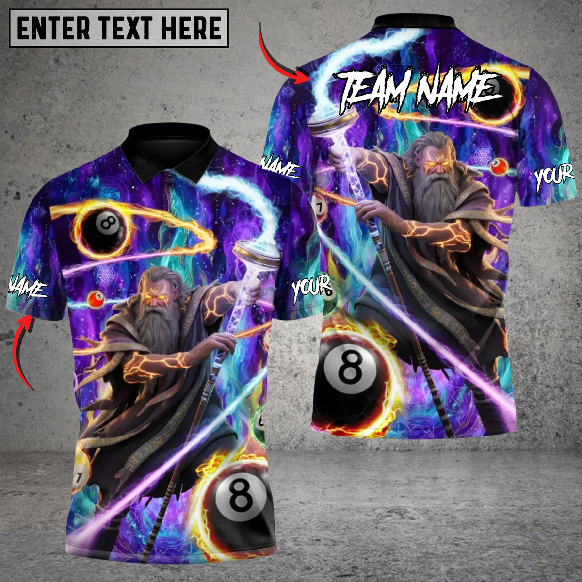 Blisscorners Billiards Arcane Strike Wizard Personalized Name 3D Unisex Shirt
