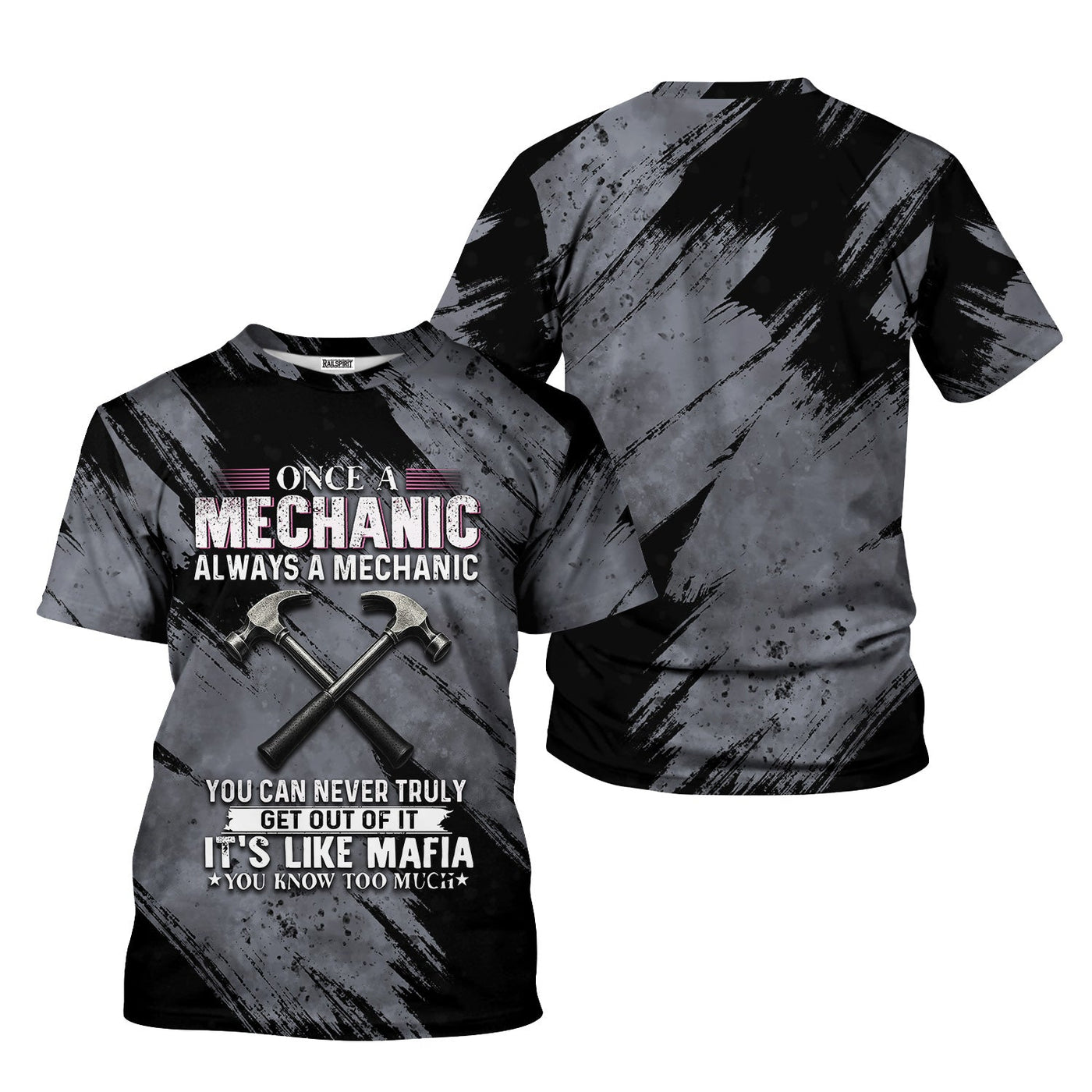 Blisscorners Once A Mechanic Always A Mechanic Shirt Funny Printed Vintage Mechanic Unisex T Shirt Hammer Design
