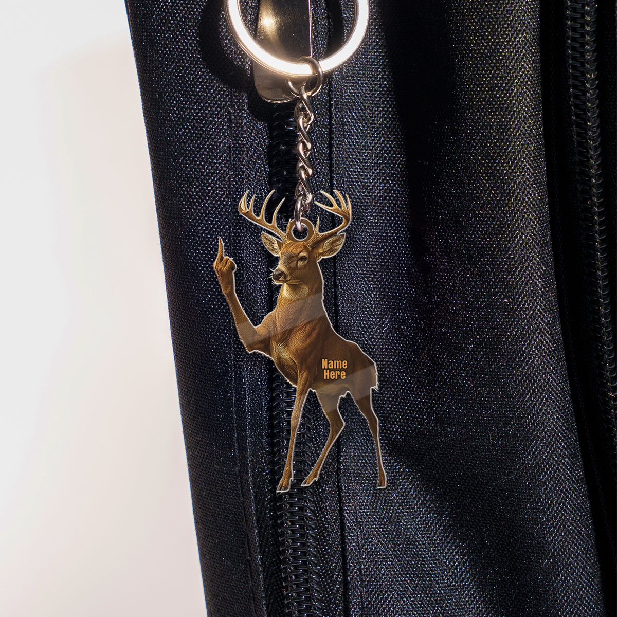 Blisscorners Personalized Funny Deer Buck Fukin' Finger Hunting Acrylic Christmas Ornament And Keychain Custom Gift For Hunters 2D Flat