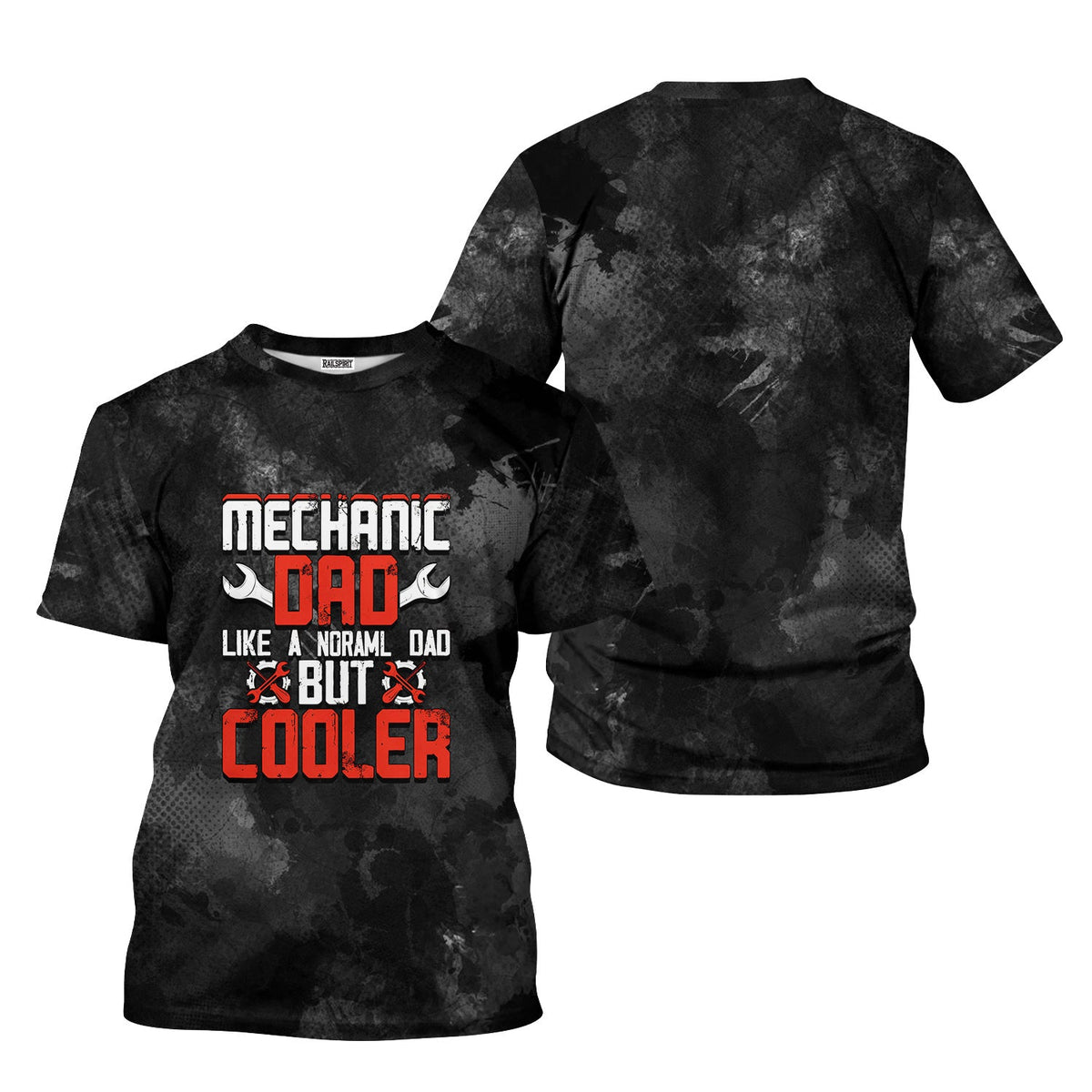Blisscorners Funny Mechanic Dad T Shirt Like A Normal Dad But Cooler Auto Repair Garage Workwear Tee Fathers Day Birthday Gift For Men Husband Father