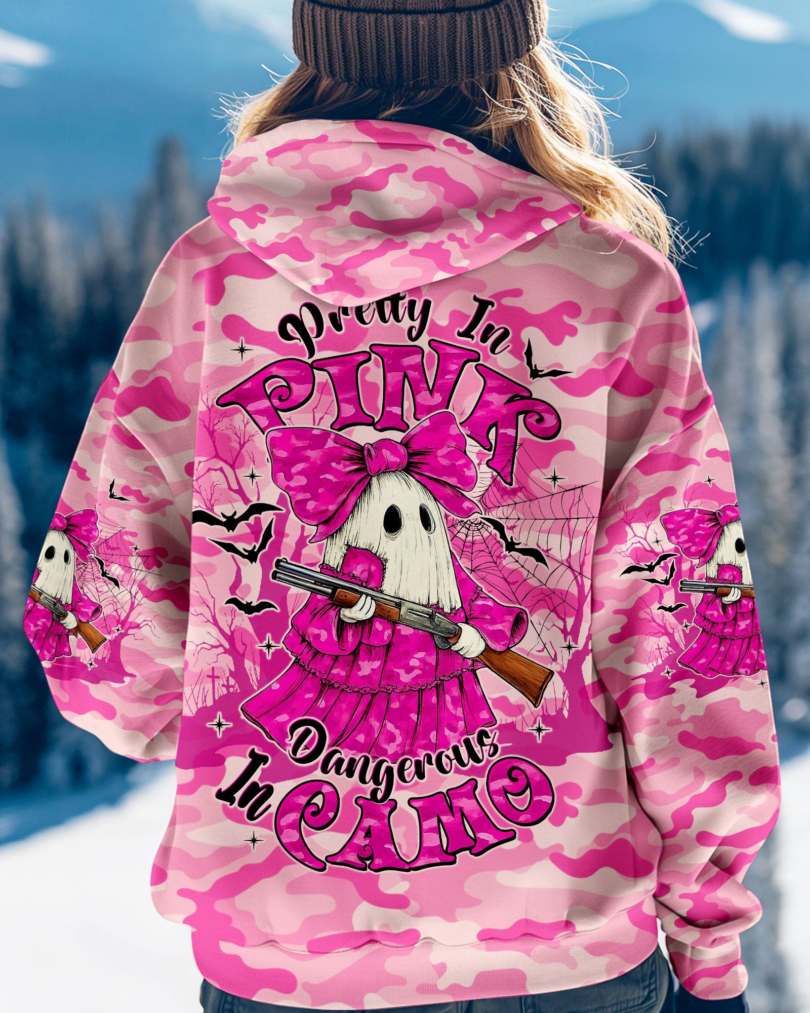 BLISSCORNERS PRETTY IN PINK HUNTING CAMO HALLOWEEN ALL OVER PRINT -  TLTW2309253