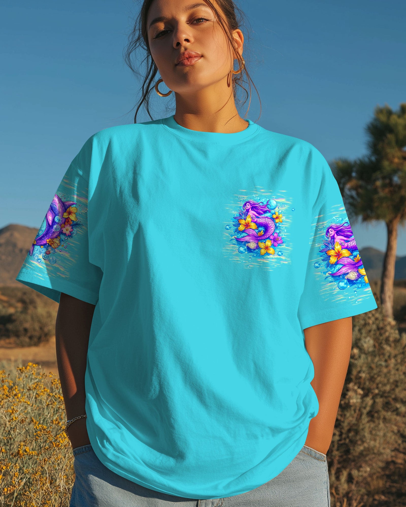 BLISSCORNERS MERMAID WISHES DOLPHIN KISSES ALL OVER PRINT