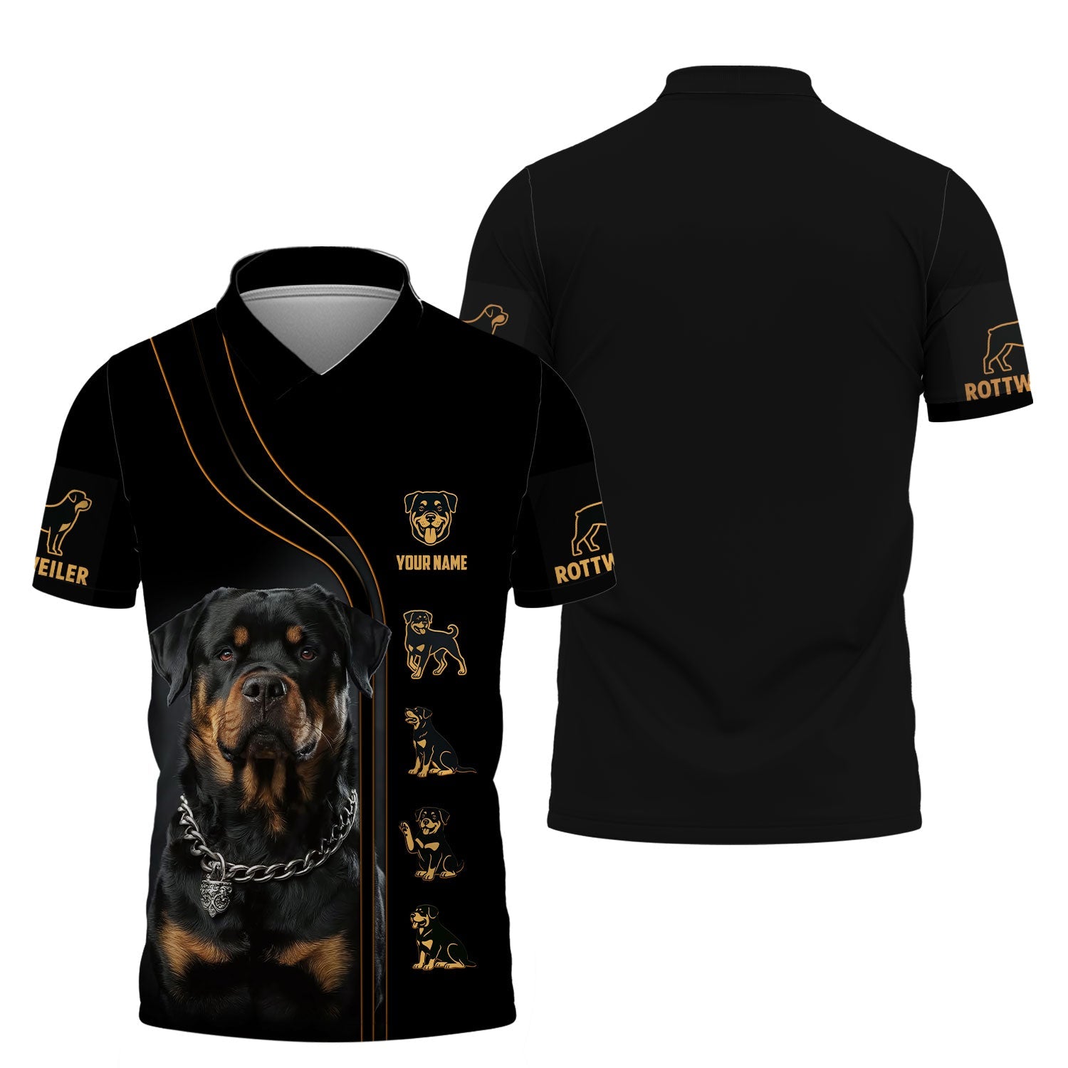 Blisscorners Personalized Rottweiler Portrait T Shirt Gift For Dog Lovers