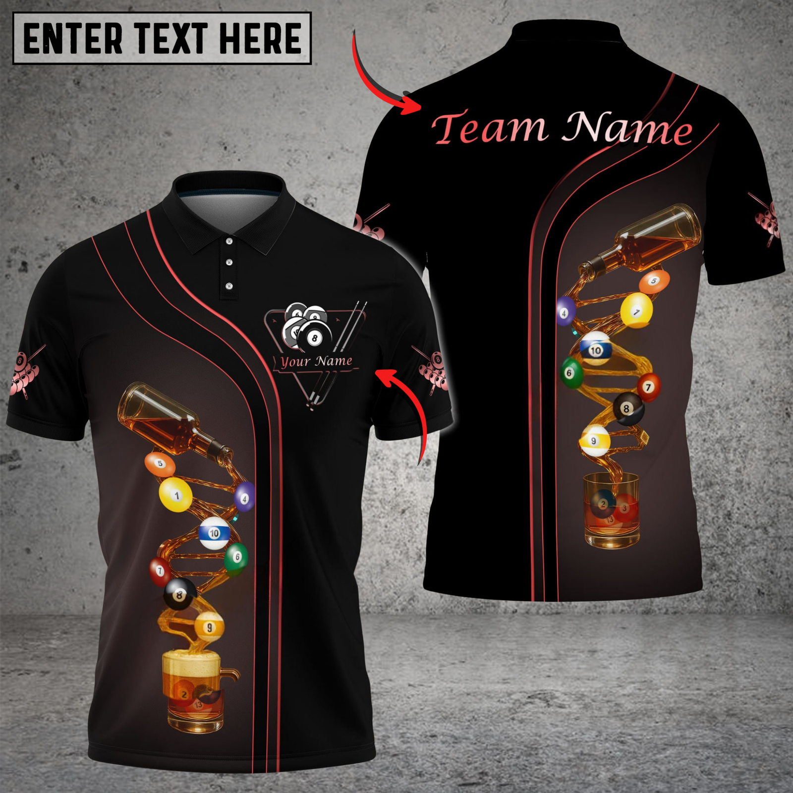 Blisscorners Billiards Ball 8 Deep Fantasy Beer Personalized Name Shirt (4 Colors)