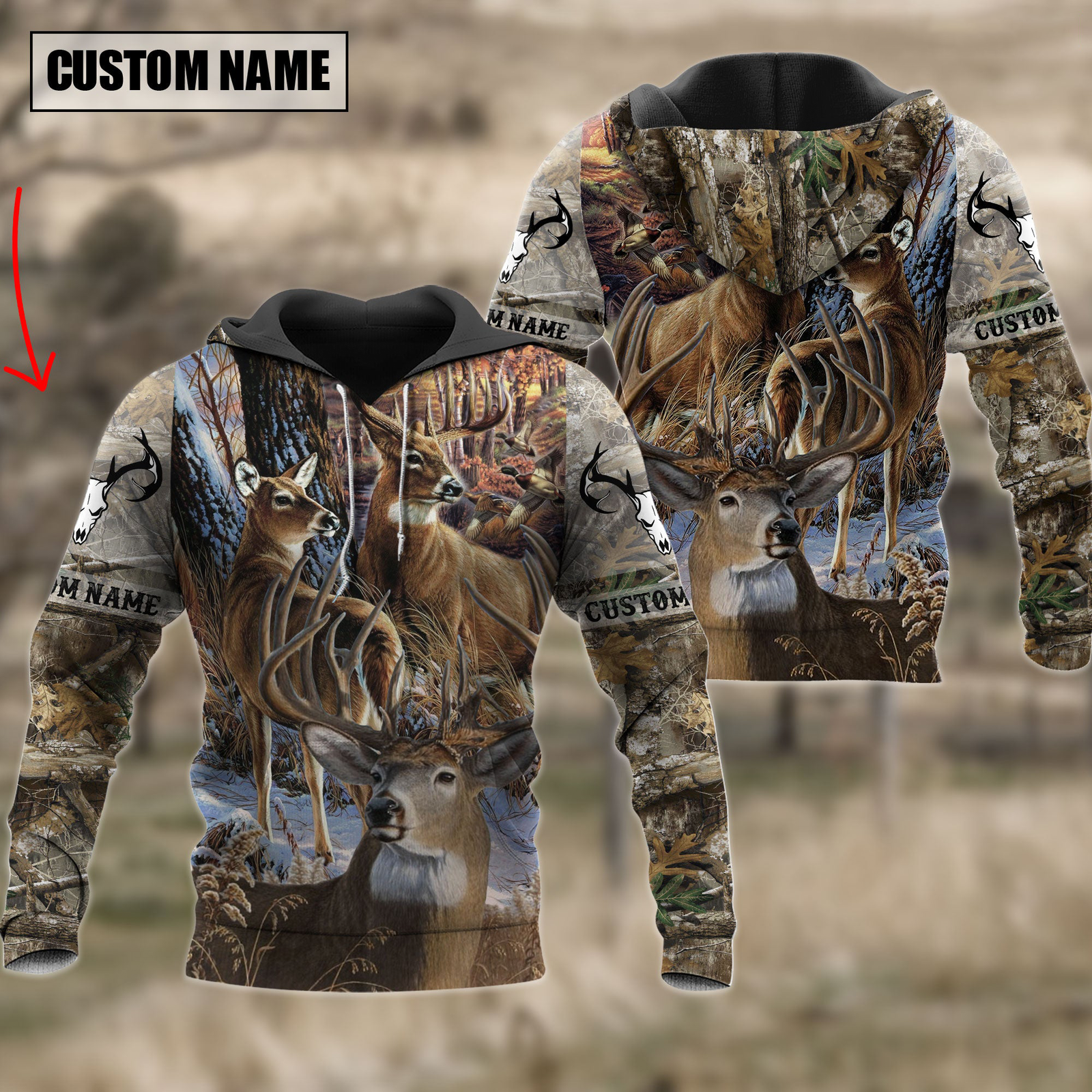 Blisscorners Custom Name Hunting Deer Autunm Style Shirt 3D Shirts