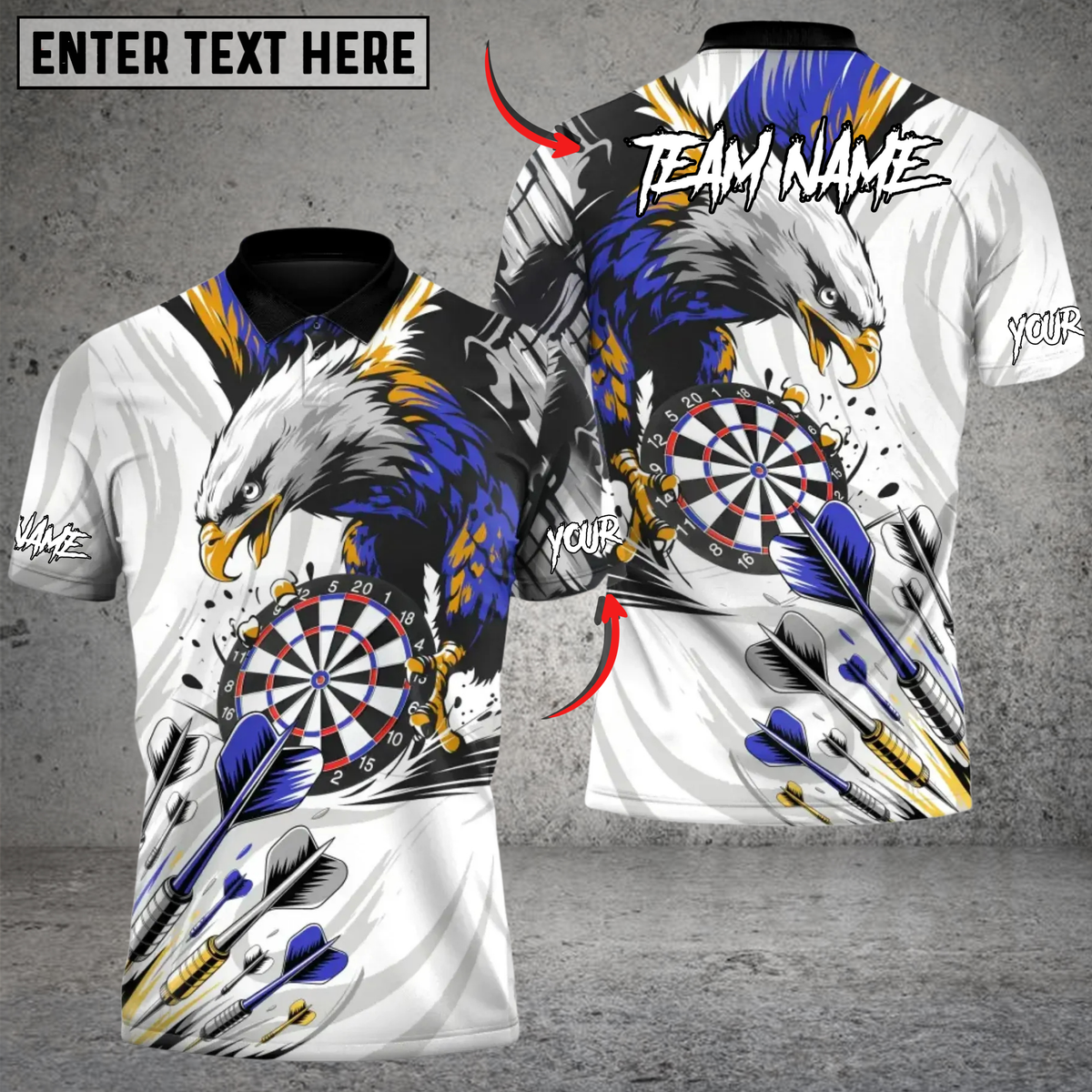Blisscorners Darts Eagle Precision Multicolor Customized Name Team Name 3D Shirts