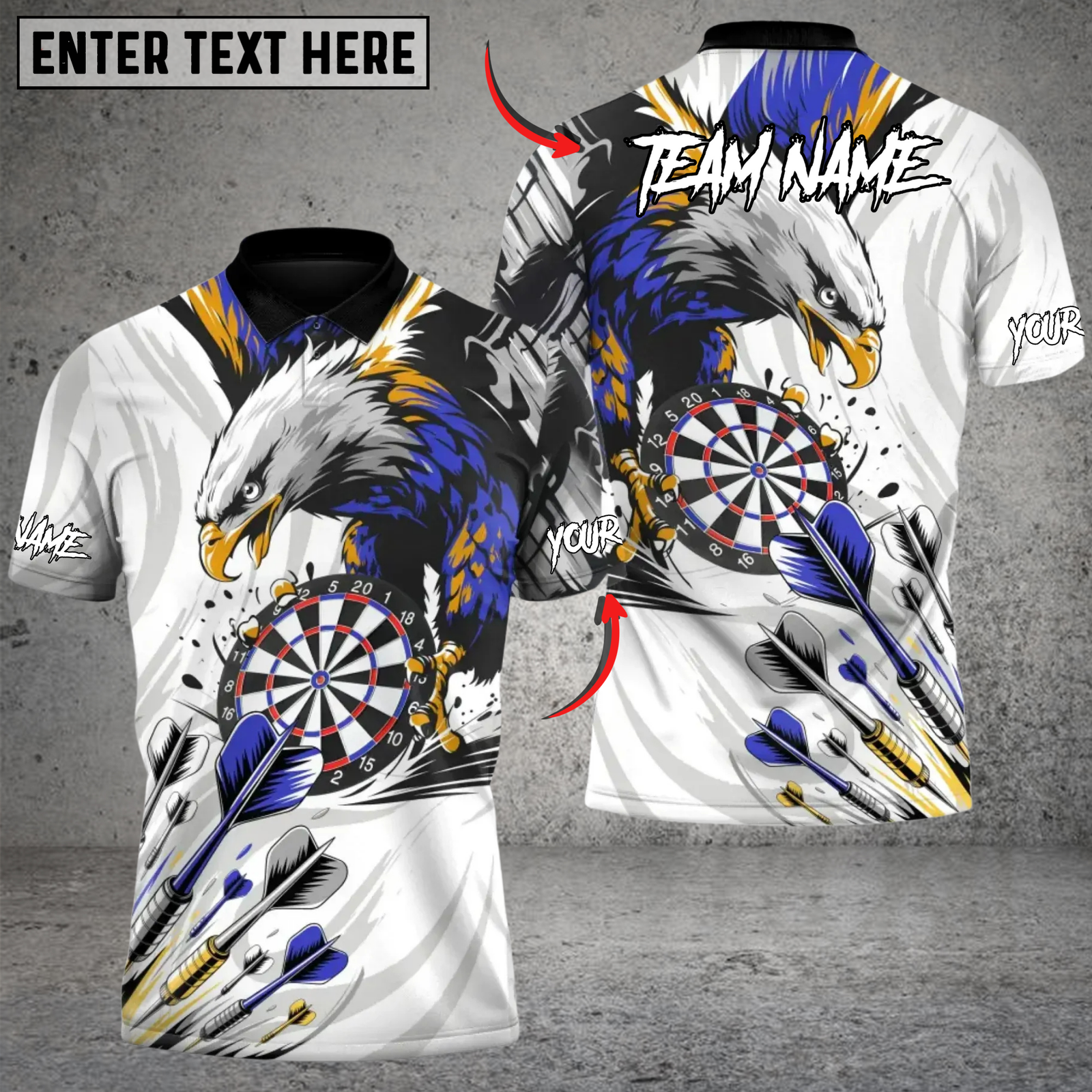 Blisscorners Darts Eagle Precision Multicolor Customized Name Team Name 3D Shirts