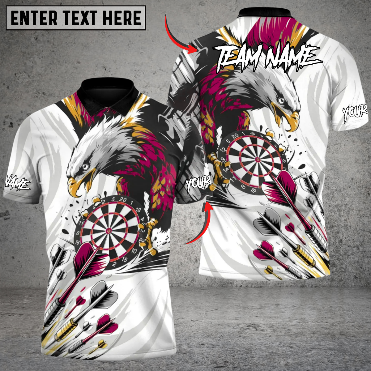 Blisscorners Darts Eagle Precision Multicolor Customized Name Team Name 3D Shirts