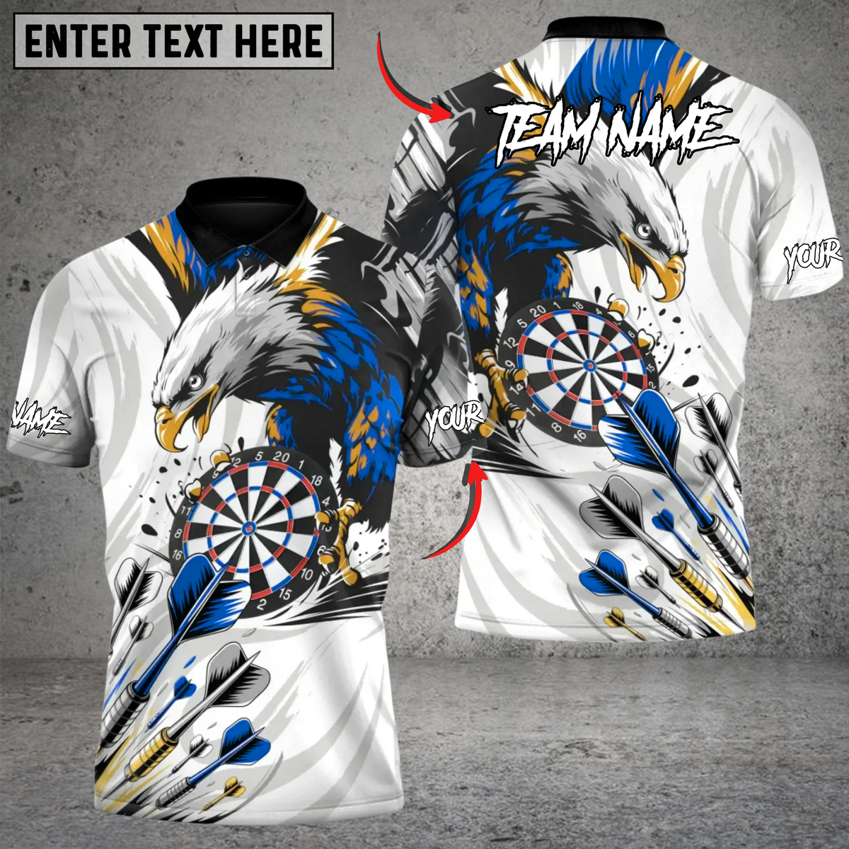 Blisscorners Darts Eagle Precision Multicolor Customized Name Team Name 3D Shirts