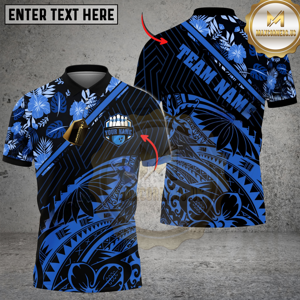 Blisscorners Bowling And Pins Polynesian Pattern Multicolor Customized Name, Team Name 3D Shirts