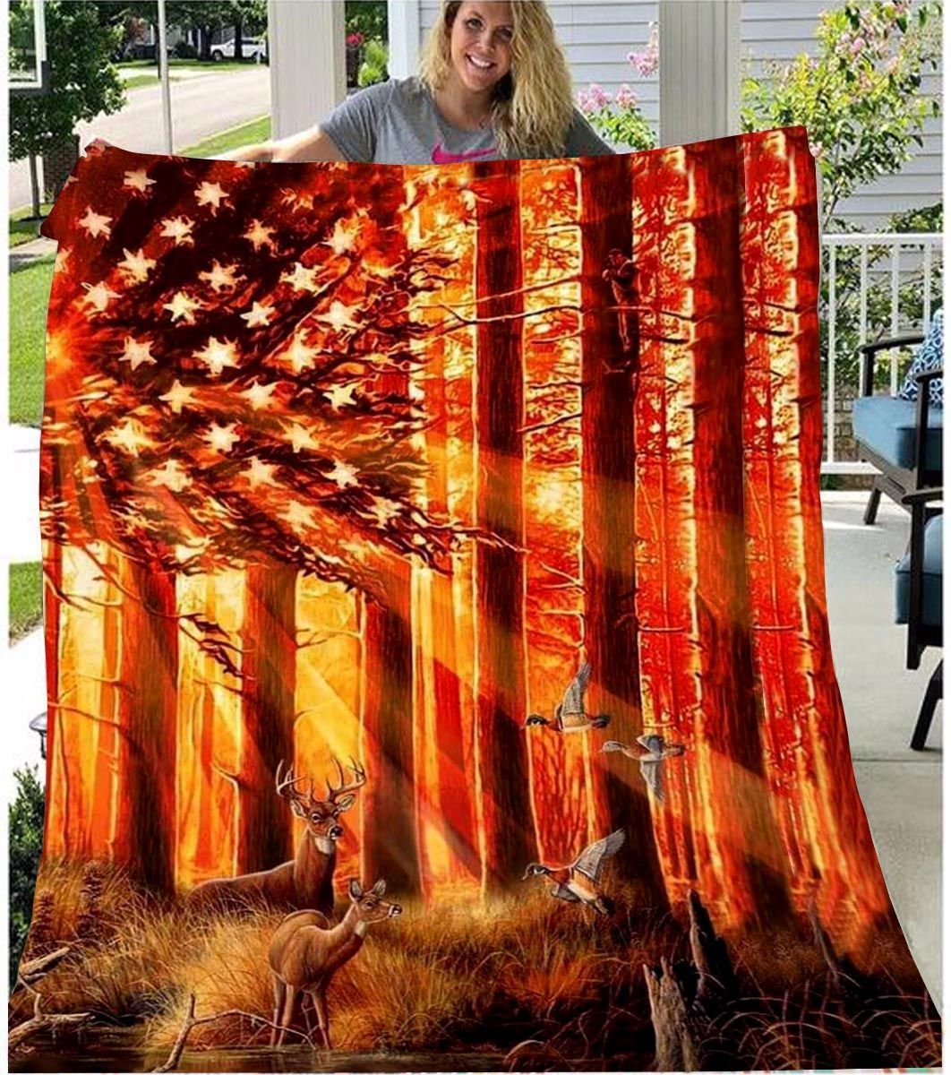 Blisscorners Deer Hunting Carrot Blanket