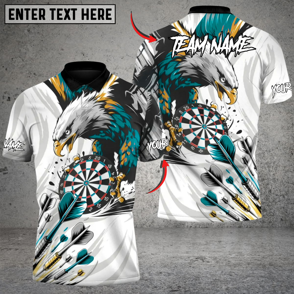 Blisscorners Darts Eagle Precision Multicolor Customized Name Team Name 3D Shirts