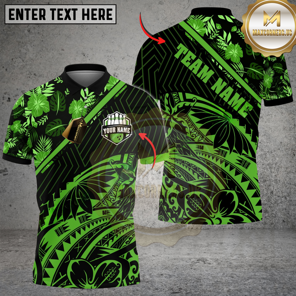 Blisscorners Bowling And Pins Polynesian Pattern Multicolor Customized Name, Team Name 3D Shirts
