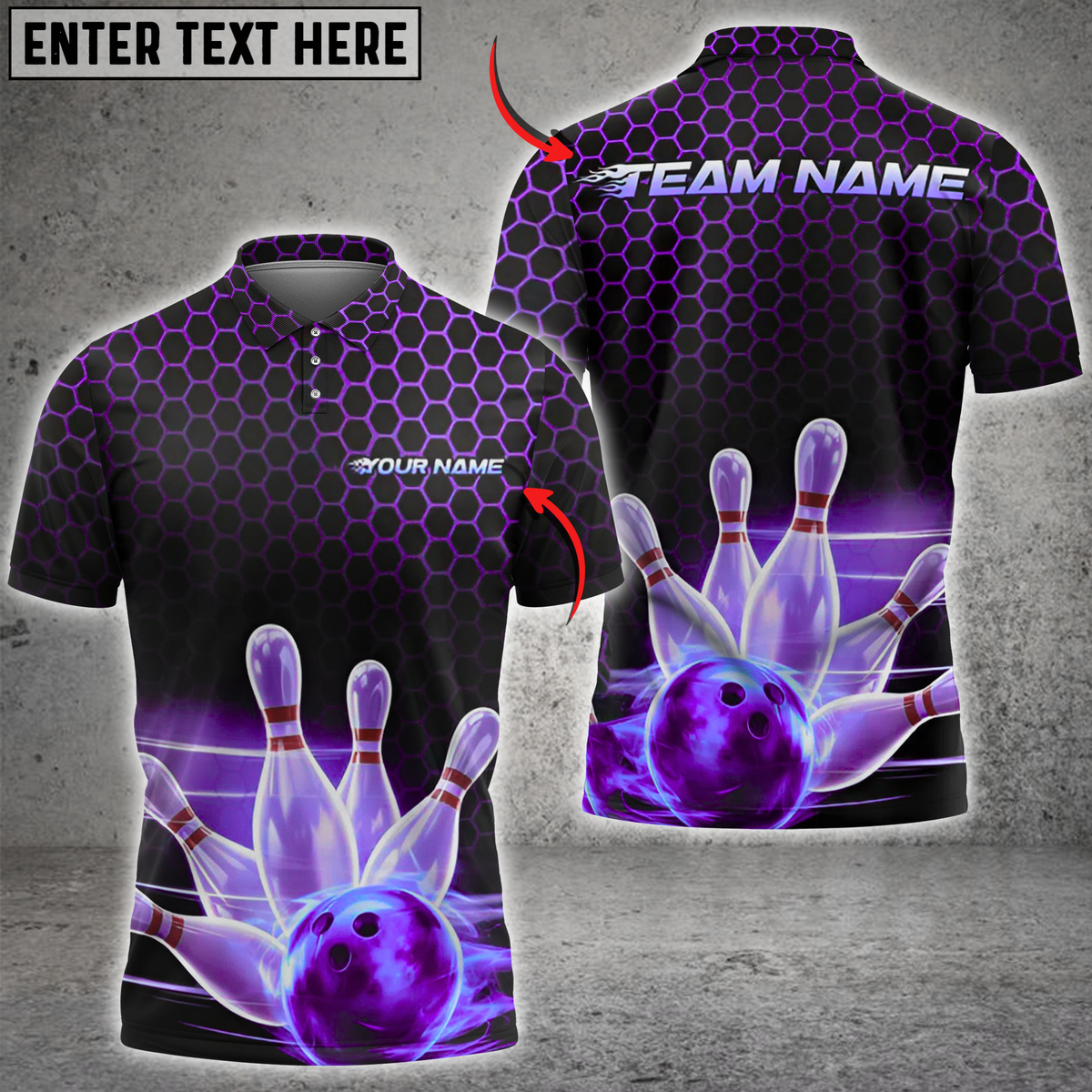 Blisscorners Bowling Impact Multicolor Customized Name, Team Name 3D Shirts