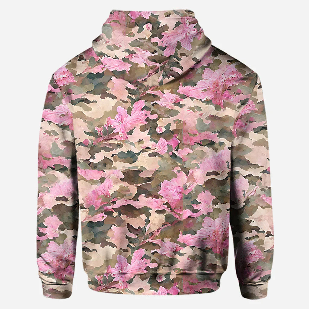 Blisscorners Pretty in Pink Dangerous in Camo, Personalized Hunting All Over Shirt, Personalized 3D Hoodie For Hunting Lover