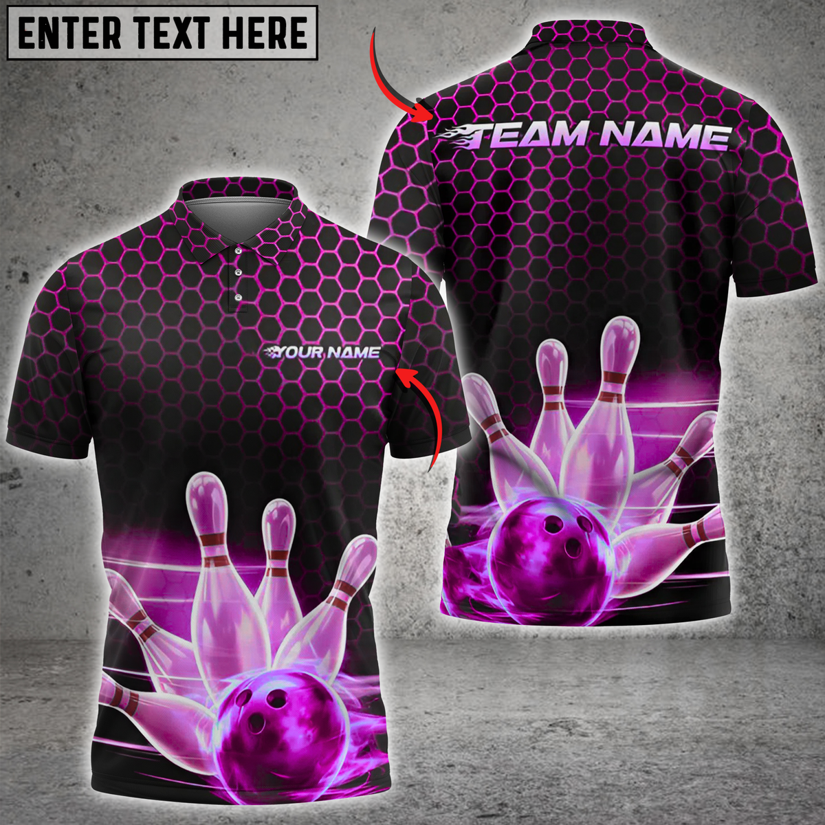 Blisscorners Bowling Impact Multicolor Customized Name, Team Name 3D Shirts