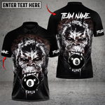 Blisscorners Billiard Primal Rage 8-Ball Personalized Name 3D Unisex Shirt