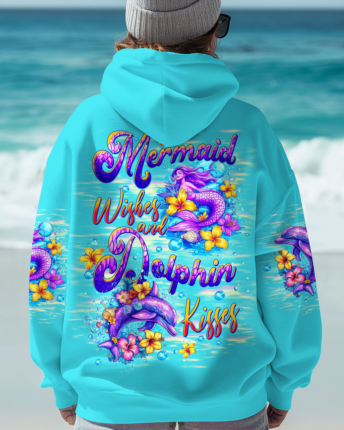 BLISSCORNERS MERMAID WISHES DOLPHIN KISSES ALL OVER PRINT