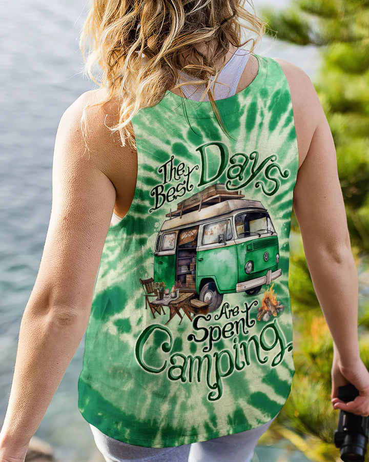 BLISSCORNERS THE BEST DAYS ARE SPENT CAMPING TIE DYE ALL OVER PRINT