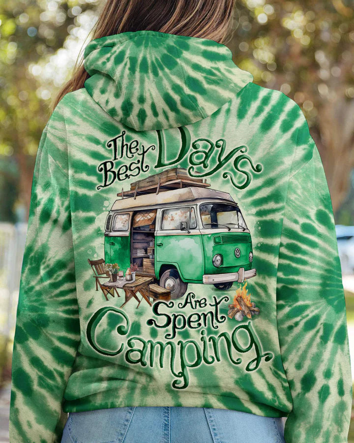 BLISSCORNERS THE BEST DAYS ARE SPENT CAMPING TIE DYE ALL OVER PRINT