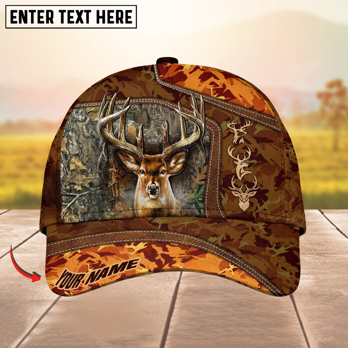 Blisscorners Collab Artist Deer Hunting Camo Ver2 Personalized Hat 3D Printed Multicolor