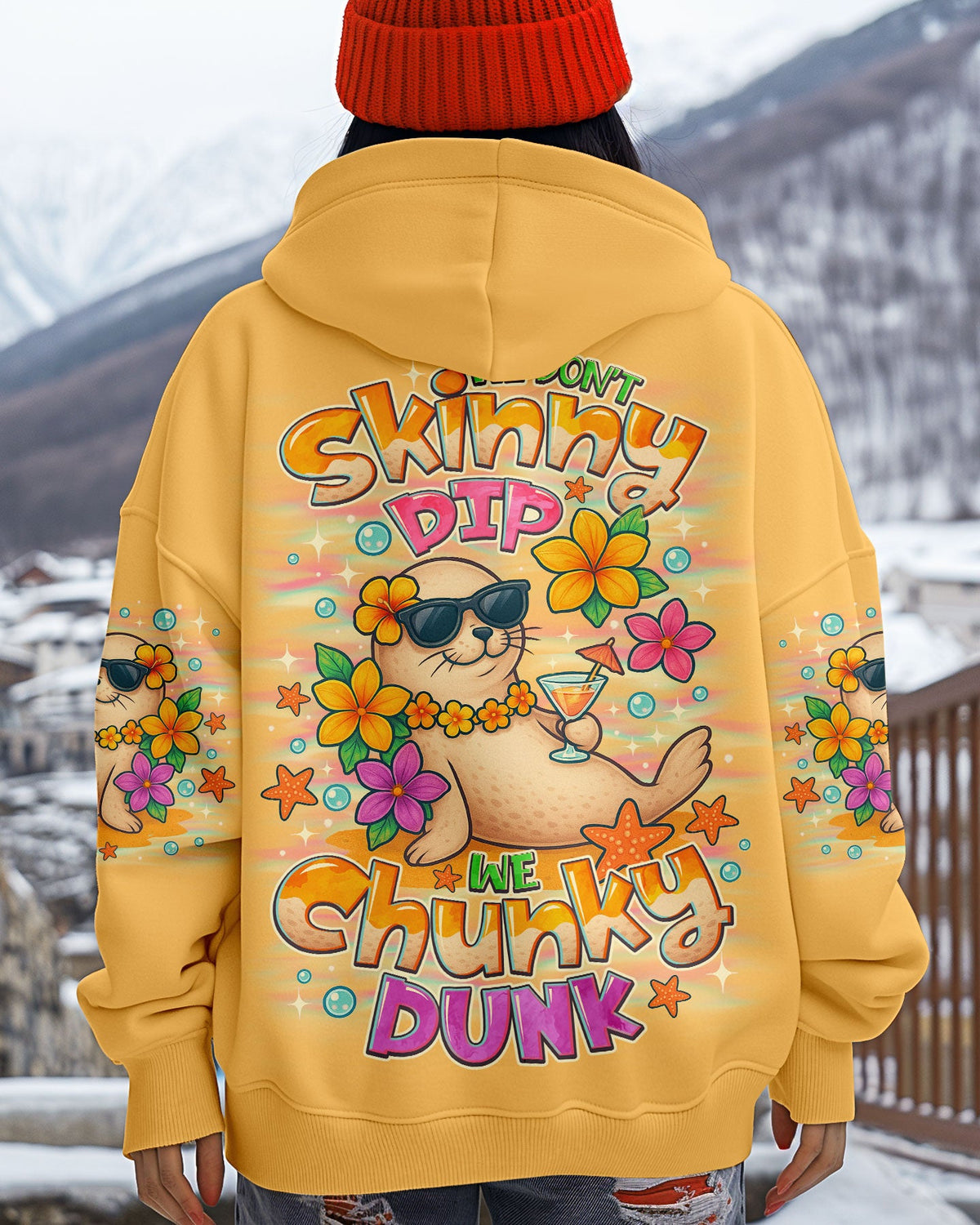 BLISSCORNERS WE DON'T SKINNY DIP SEAL ALL OVER PRINT
