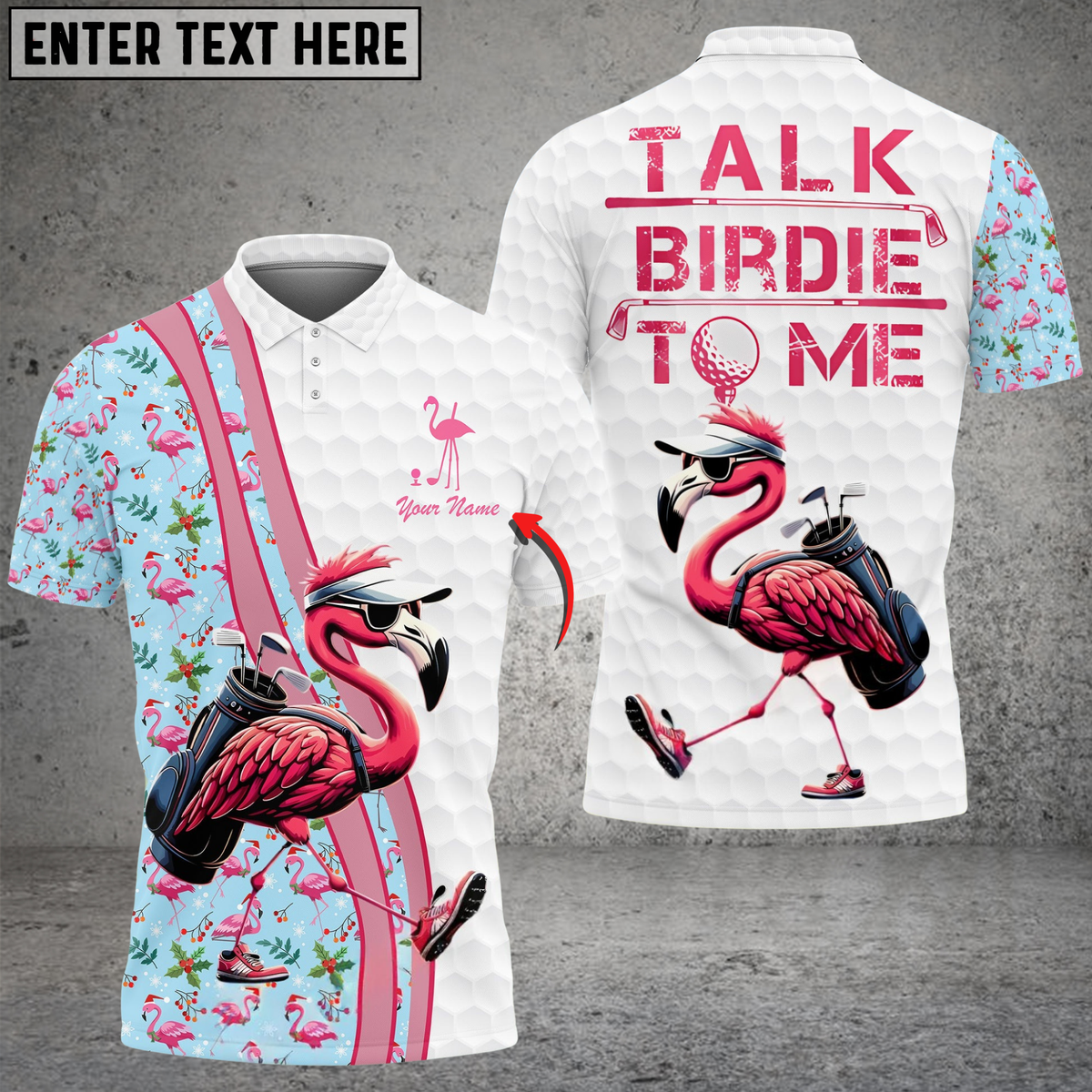 Blisscorners Flamingo Golf Funny Talk Birdie To Me Personalized Name, Team Name 3D Unisex Shirt