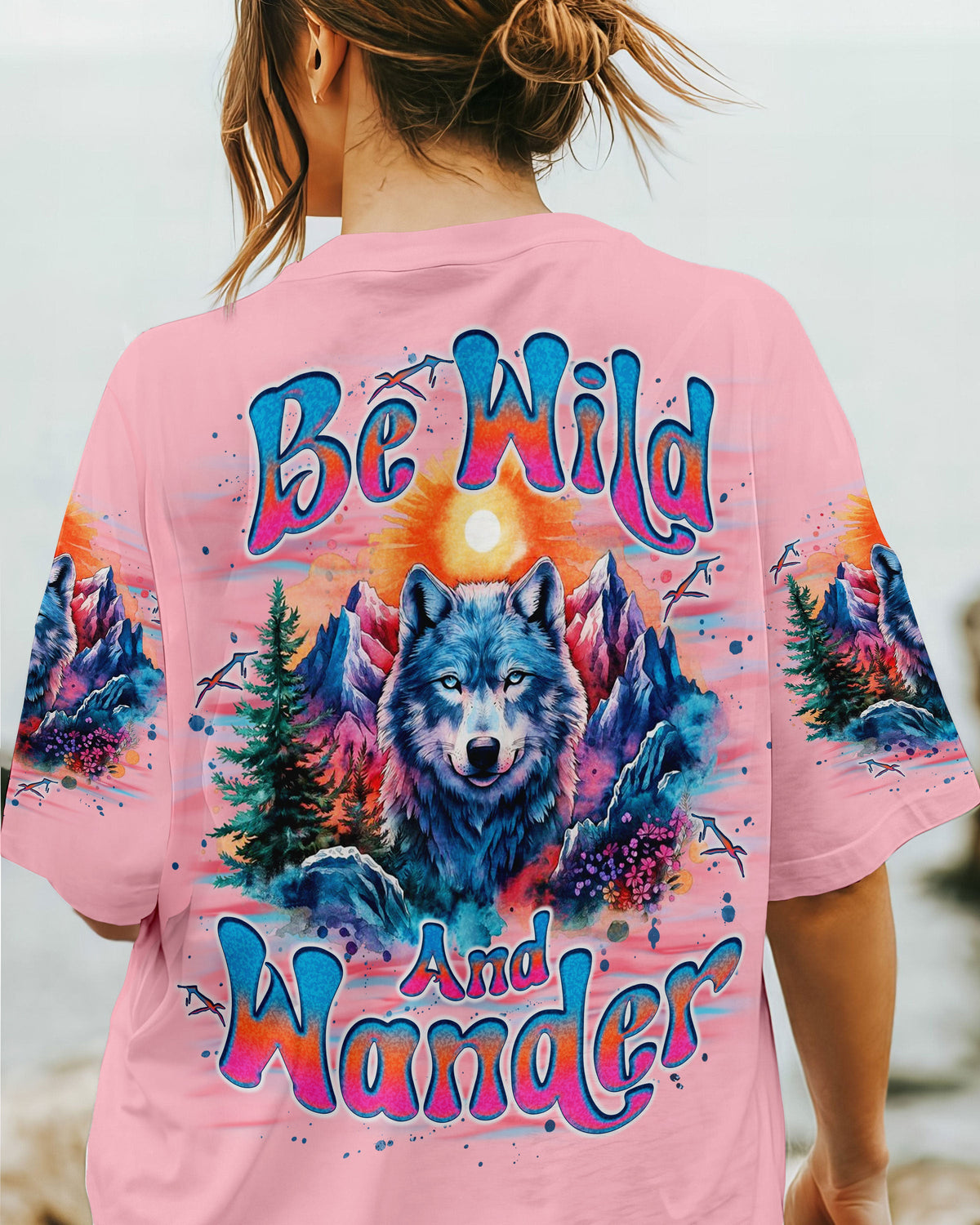 BLISSCORNERS BE WILD AND WANDER WOLF ALL OVER PRINT