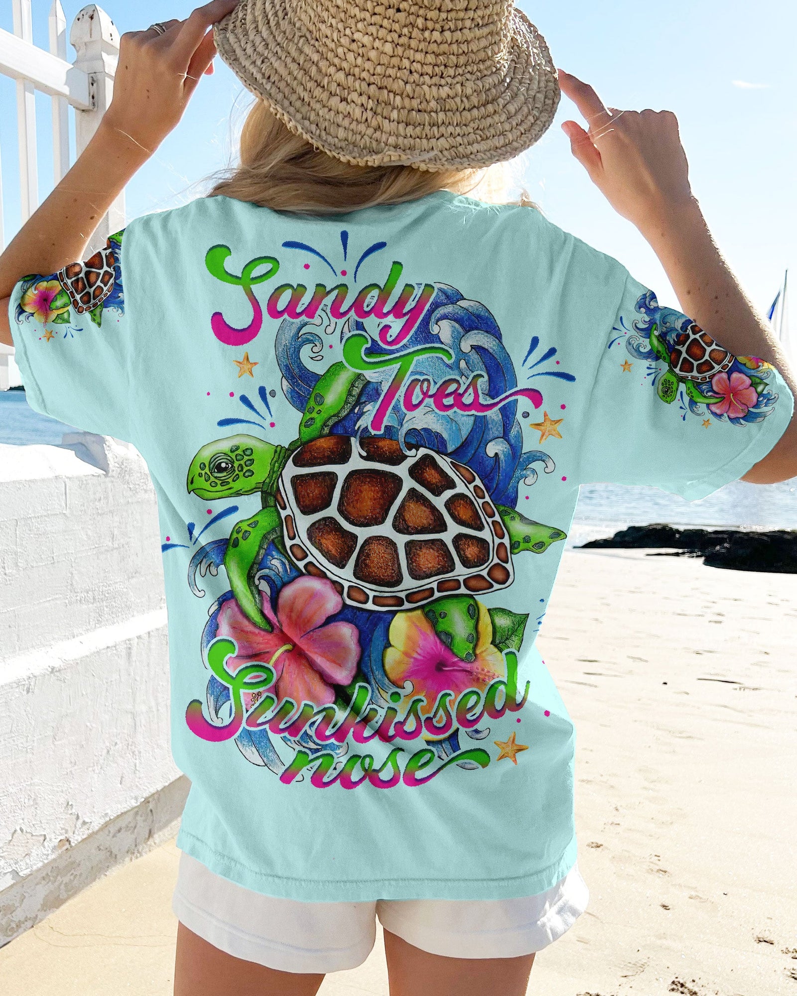 BLISSCORNERS SANDY TOES SUNKISSED NOSE TURTLE ALL OVER PRINT