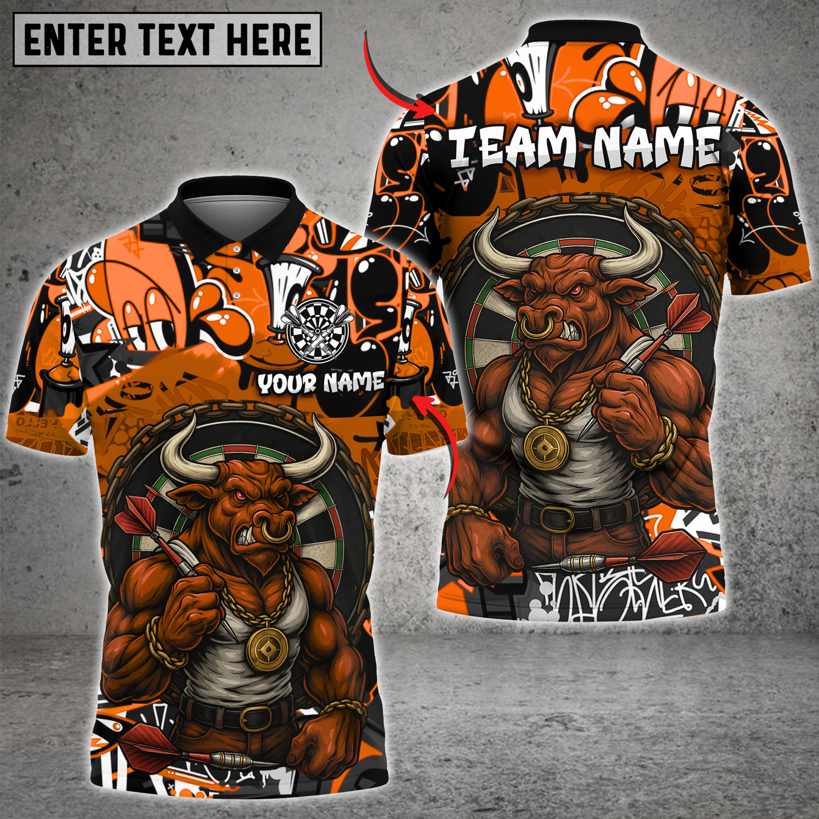 Blisscorners Darts Minotaur Dartboard Multicolor Customized Name, Team Name 3D Shirts