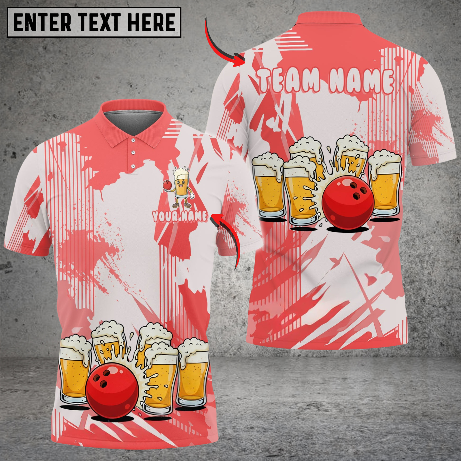 Blisscorners Bowling & Pins Funny Beer Lover Customized Name, Team Name 3D Shirt (4 Colors)