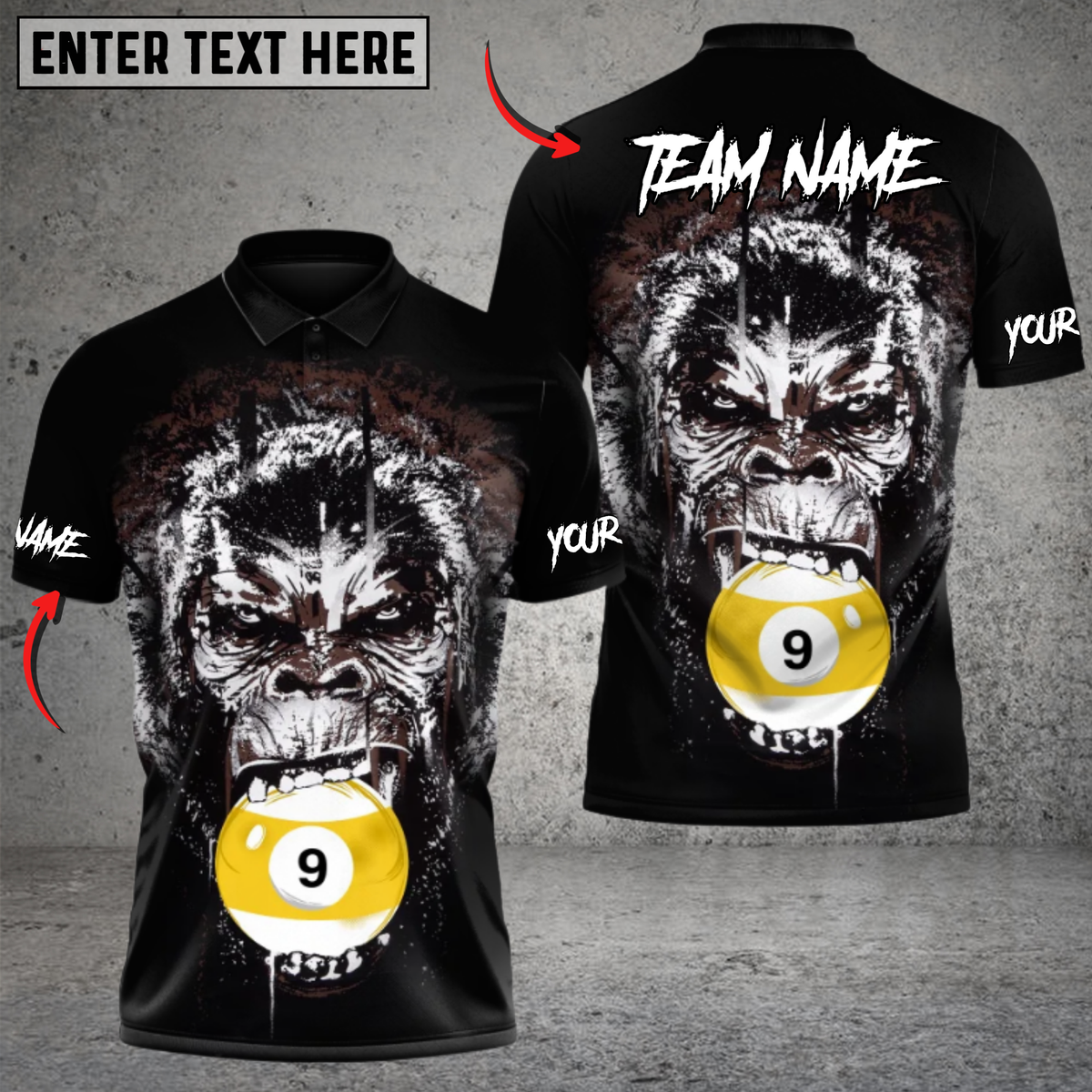 Blisscorners Billiard Primal Rage 9-Ball Personalized Name 3D Unisex Shirt