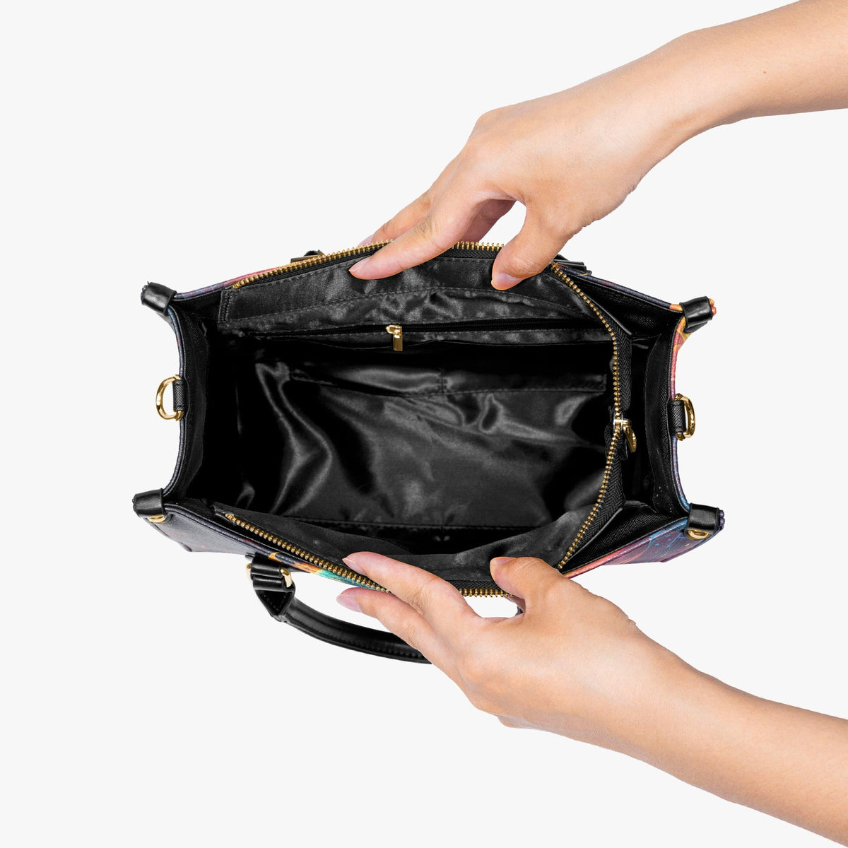 BLISSCORNERS SKULL ON FIRE LEATHER HANDBAG