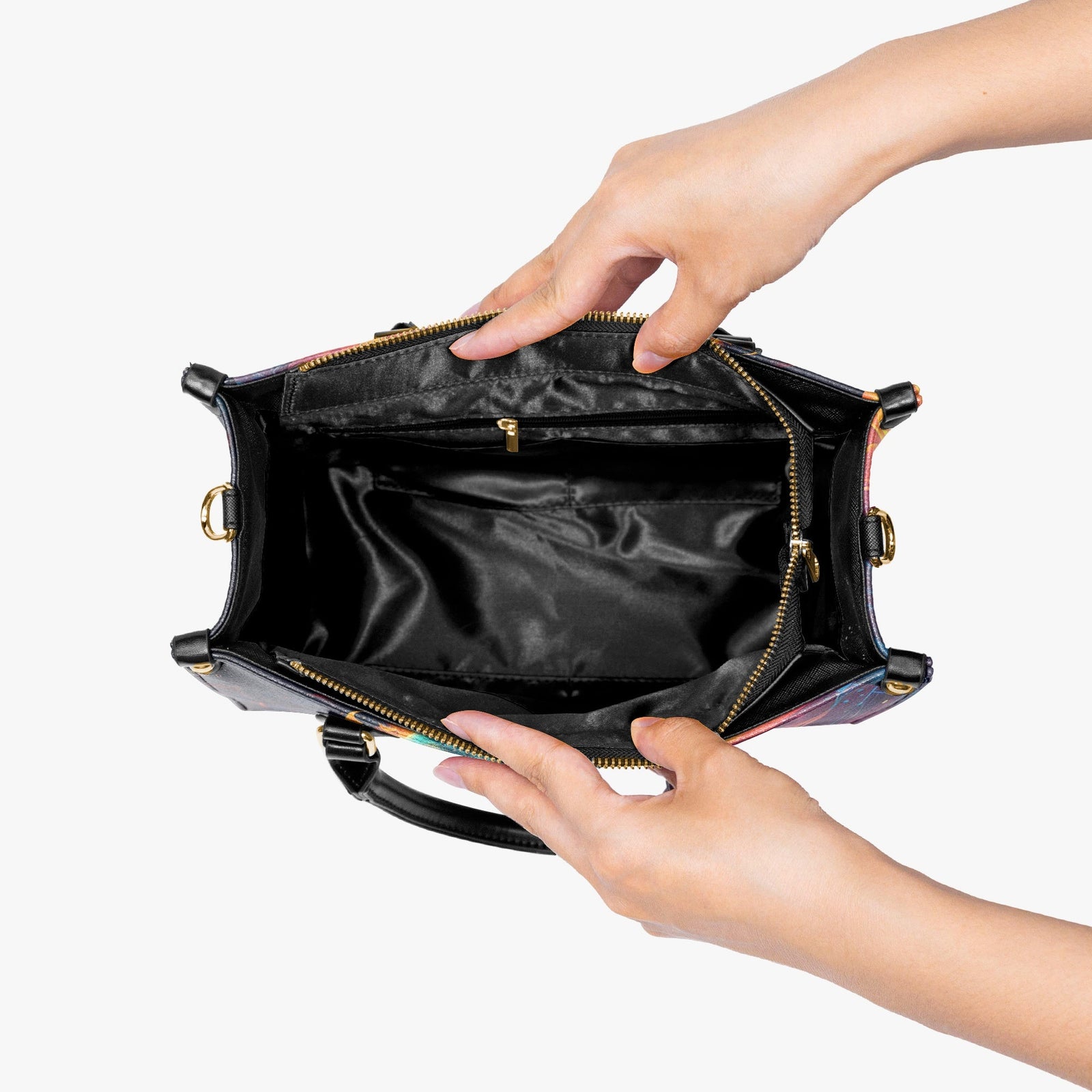 BLISSCORNERS SKULL ON FIRE LEATHER HANDBAG