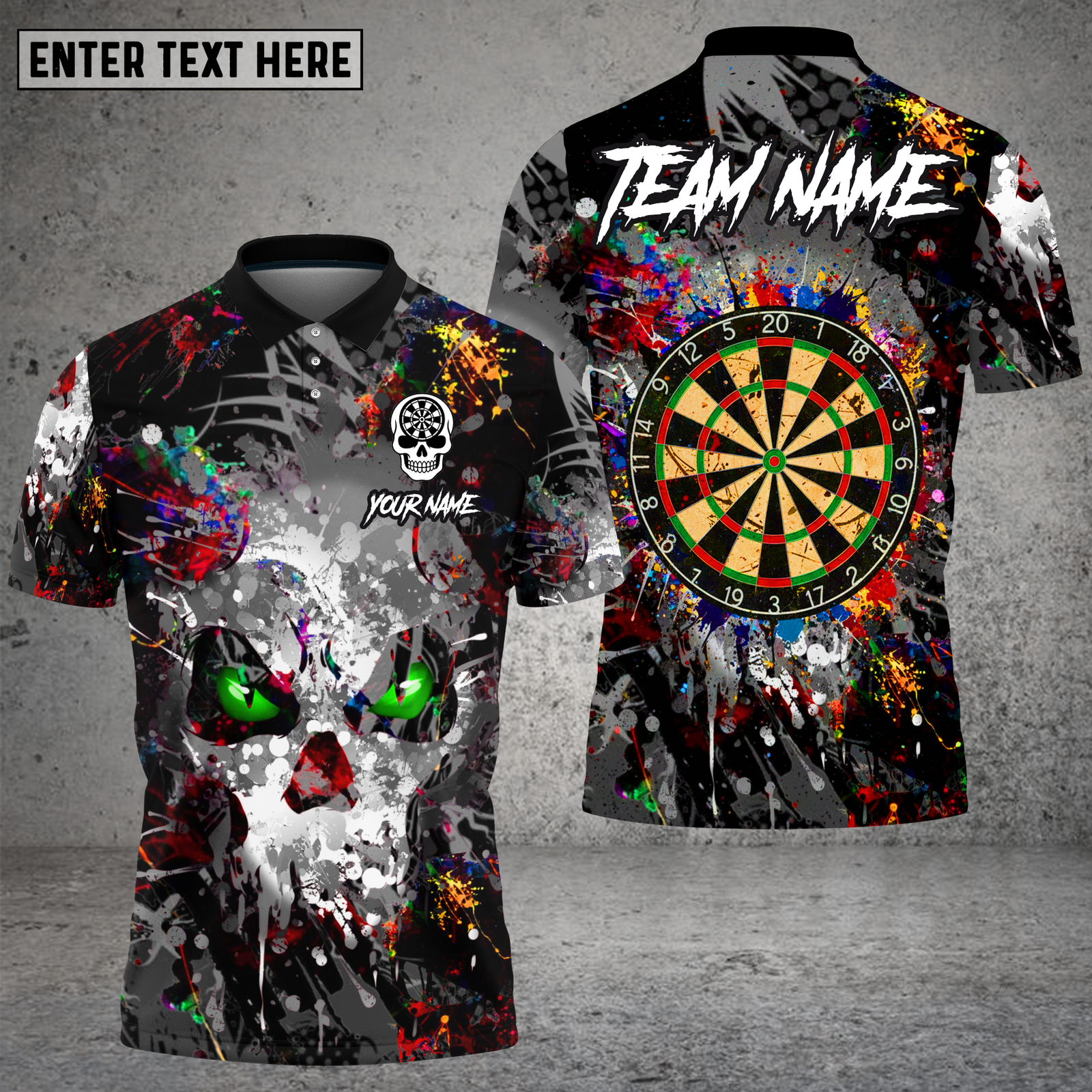 Blisscorners Skull Dart Art Grunge Color Burst Multioptions Personalized Name, Team Name Unisex 3D Shirt (4 Colors)