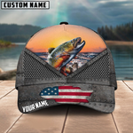 Blisscorners Trout Fishing Sunset Customized Name 3D Cap