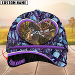 Blisscorners Love Deer Couple Camouflage Pattern Multicolor Personalized Name 3D Cap