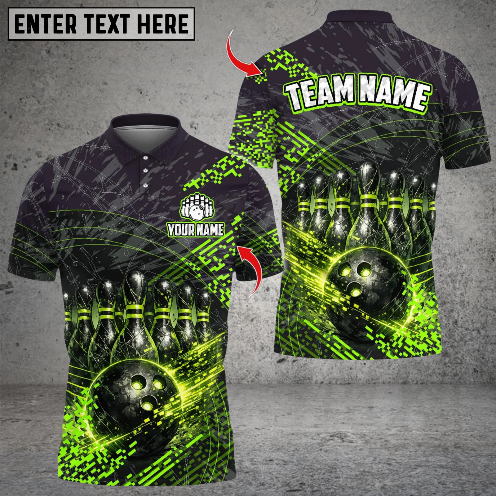 Blisscorners Metal Bowling Design Multicolor Customized Name, Team Name 3D Shirts