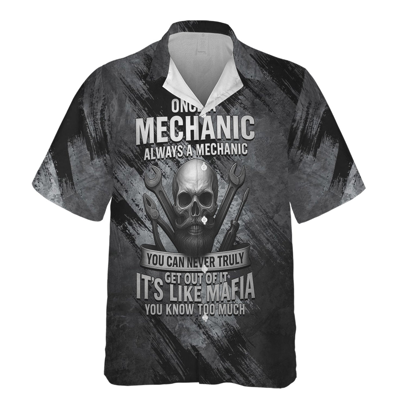 Blisscorners Once A Mechanic Always A Mechanic Shirt Funny Printed Vintage Mechanic Unisex T Shirt Skull and Mechanic Tools Design