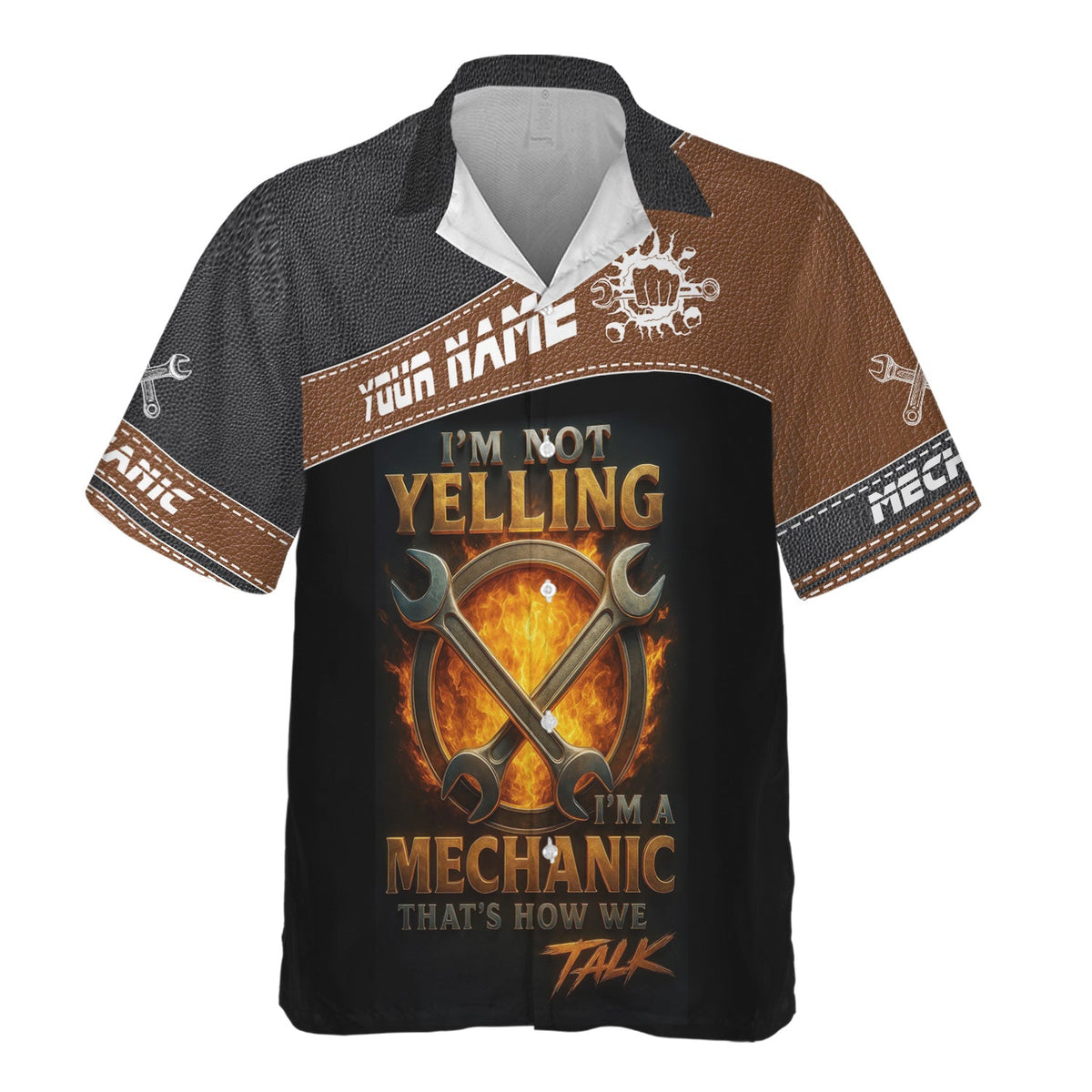 Blisscorners Custom Name Mechanic Shirt I'm Not Yelling I'm A Mechanic That's How We Talk T Shirt