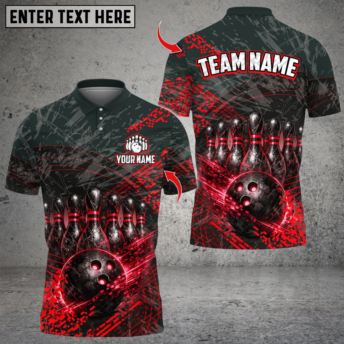 Blisscorners Metal Bowling Design Multicolor Customized Name, Team Name 3D Shirts
