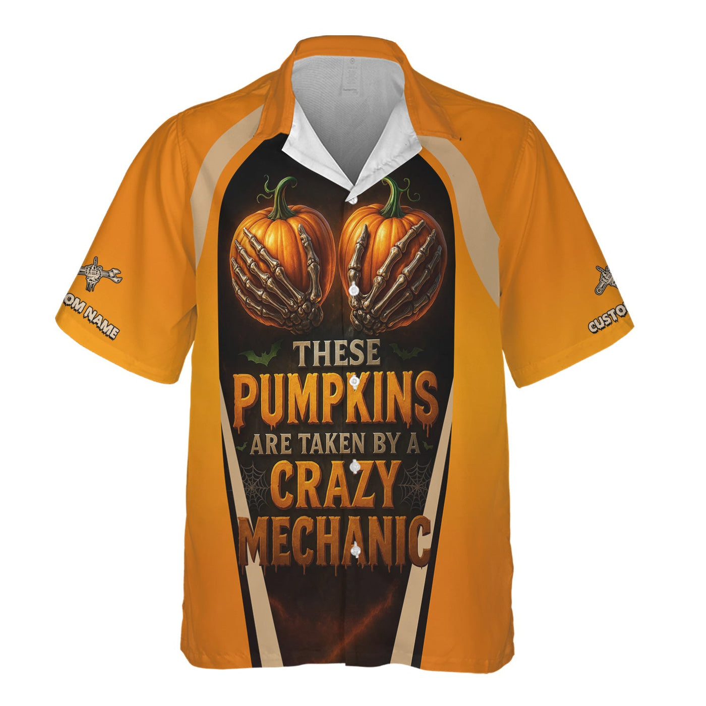 Blisscorners Personalized Mechanic Shirt, Funny Halloween Design These Pumpkins Are Taken By A Crazy Mechanic, Gift For Men