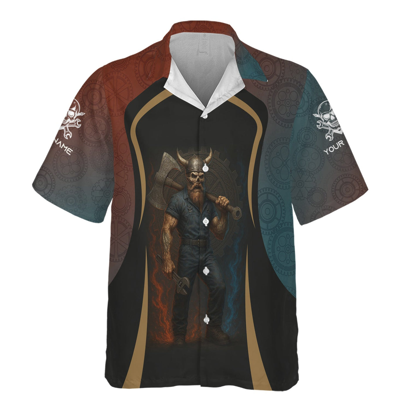 Blisscorners Personalized T-Shirt Mechanic Don't Ever Mistake Old Age For Weakness Viking Design Shirt For Mechanics