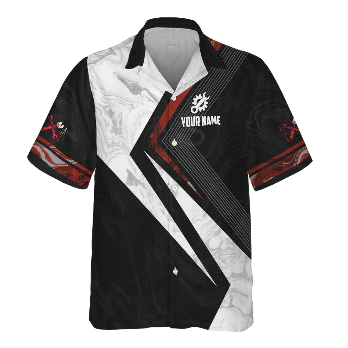 Blisscorners Custom Name Mechanic Shirt Mechanic Heart Fire Printed Mechanic T Shirt
