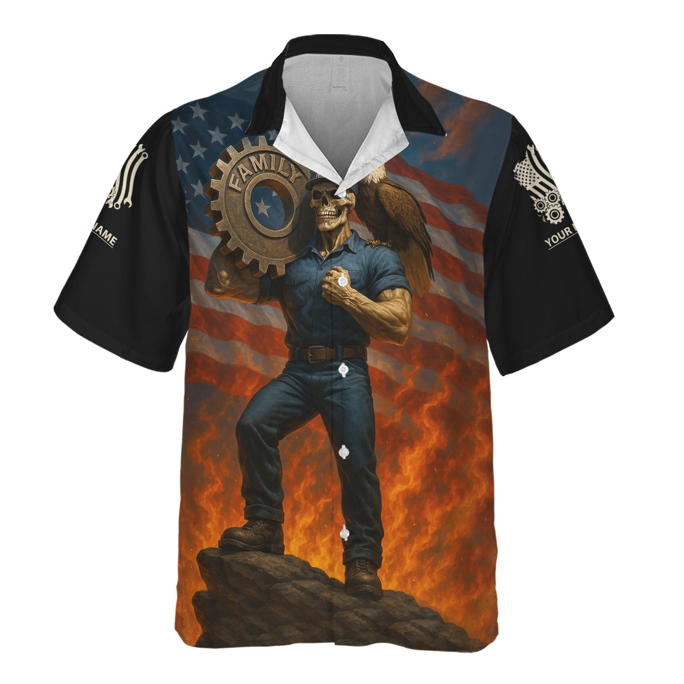Blisscorners Personalized T-Shirt I'm Proud To Be A Mechanic Love Family And Country USA Flag Design Shirt For Mechanics