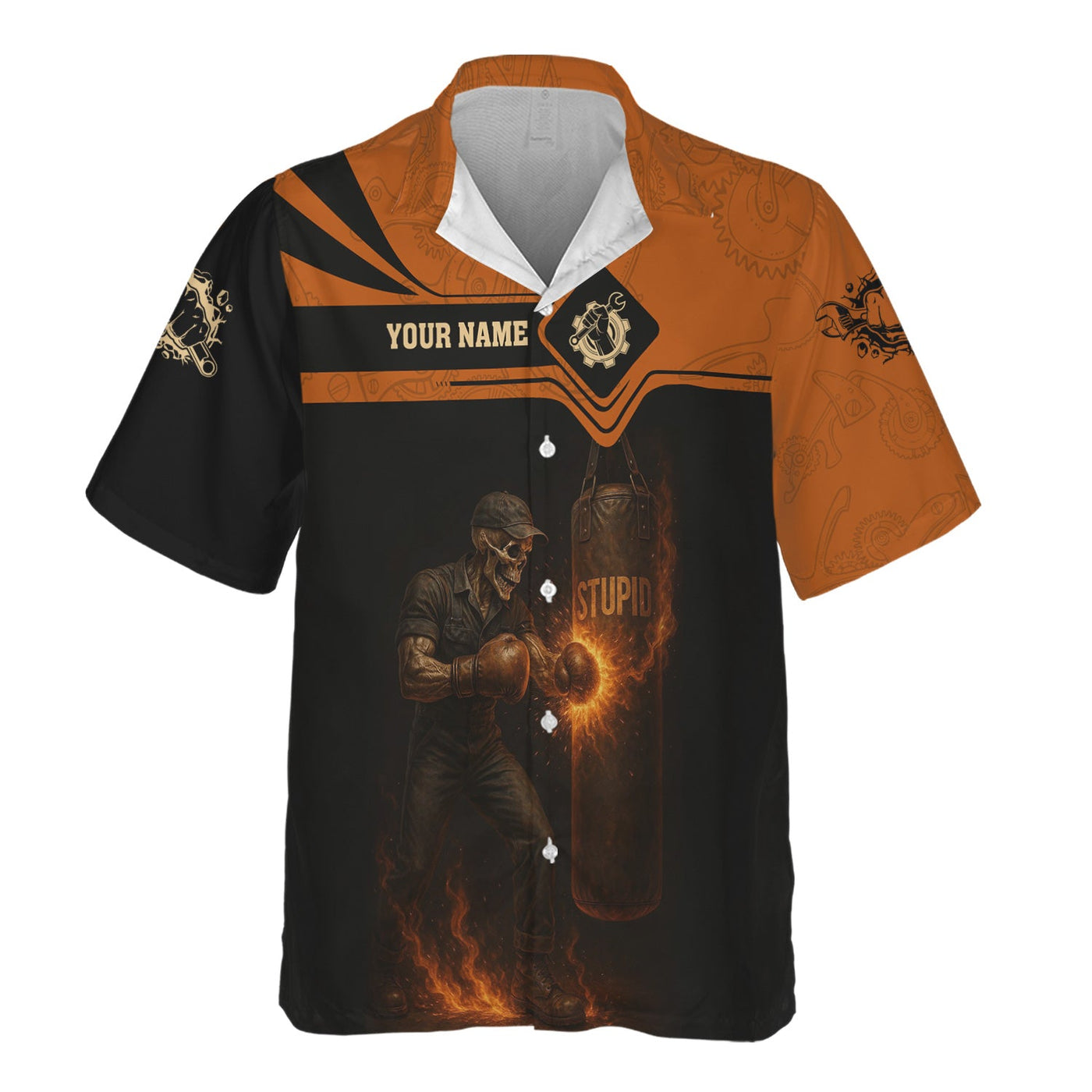 Blisscorners Personalized T-Shirt Mechanic Fighting The Forces Of Stupid Everyday Boxing Funny Design Shirt For Mechanics