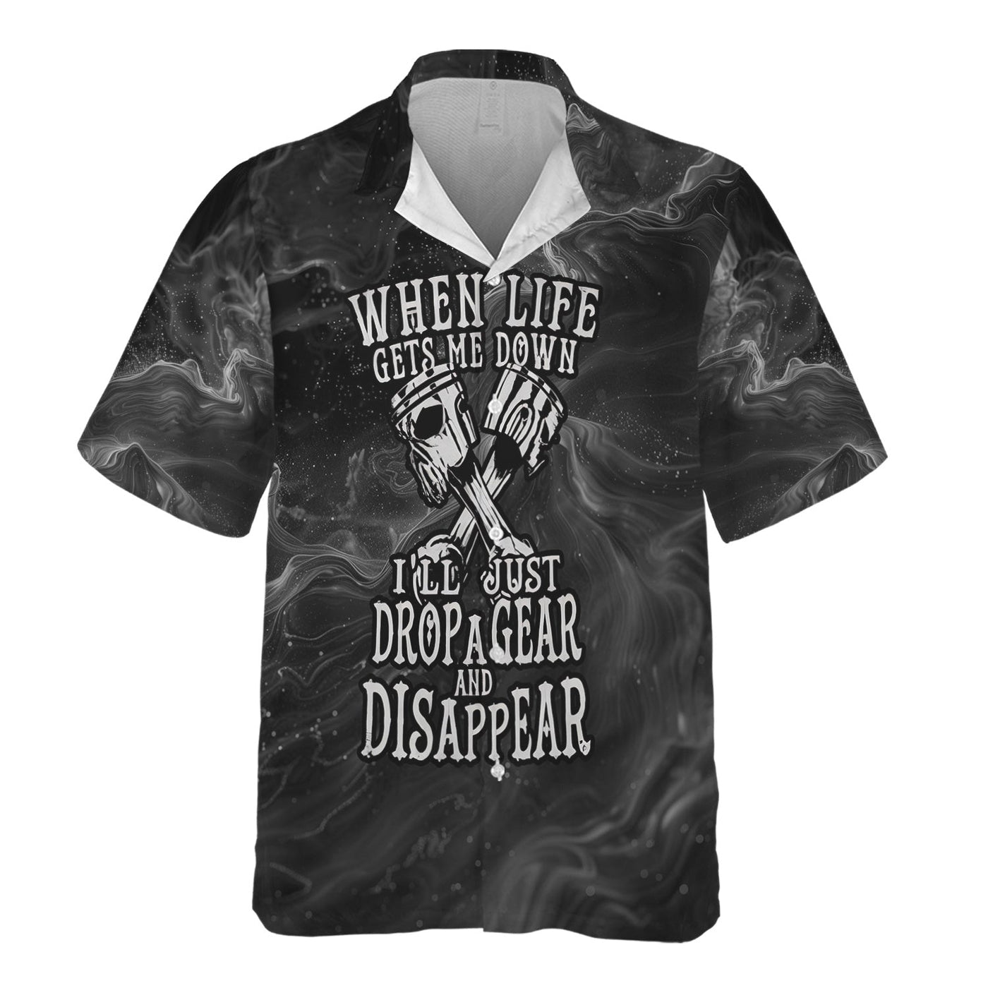Blisscorners When Life Gets Me Down I'll Just Drop A Gear And Disapper Shirt Funny Printed Vintage Mechanic Unisex T Shirt